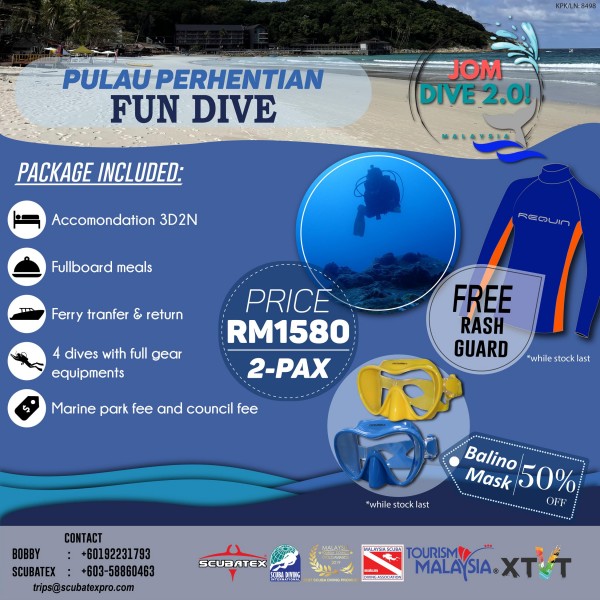 PERHENTIAN ISLAND-FUN DIVE FOR 2 PAX WITH SCUBATEX