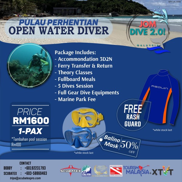 PERHENTIAN ISLAND-OPEN WATER DIVER COURSES WITH SCUBATEX