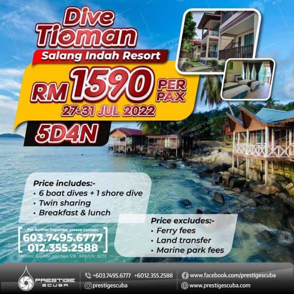 5D4N Dive Tioman at Salang Indah Resort