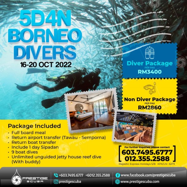 5D4N Borneo Divers - Diver Package